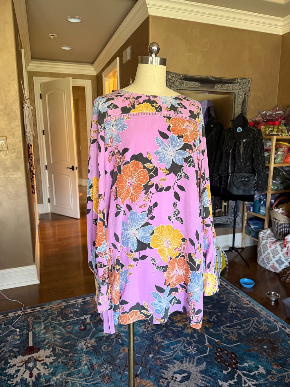 French Connection Pink Floral Pull-On Tunic